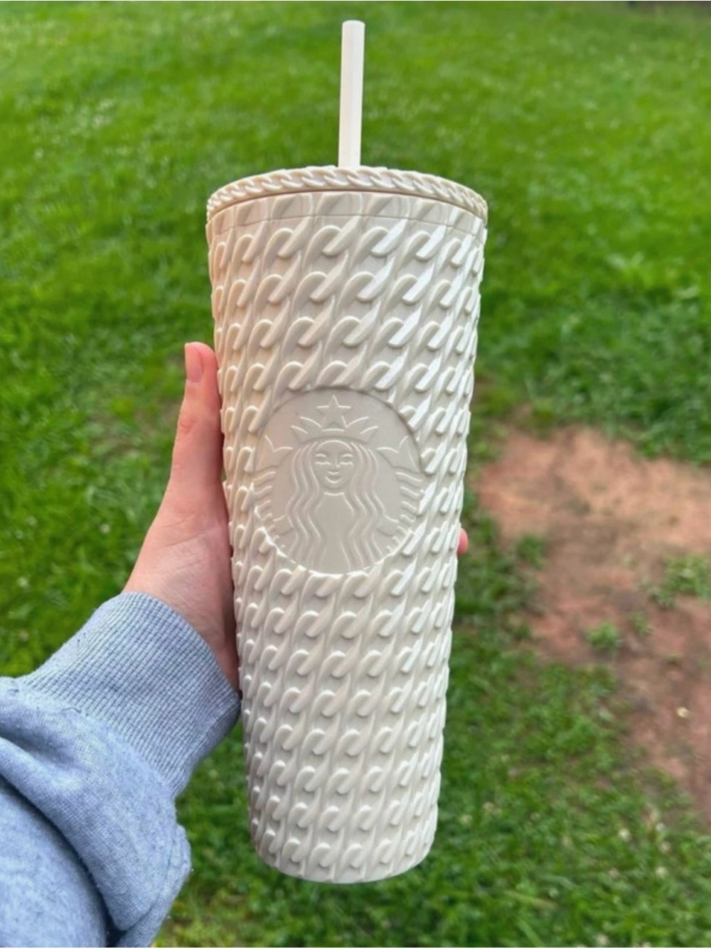 Starbucks Cream Textured Tumbler with Straw